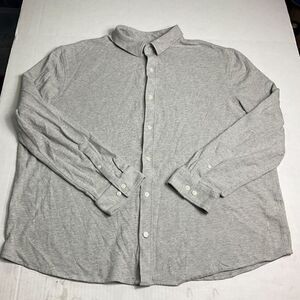 Express Mens Pique Cotton Button Shirt Gray Long Sleeve Business Casual XXL 2XL